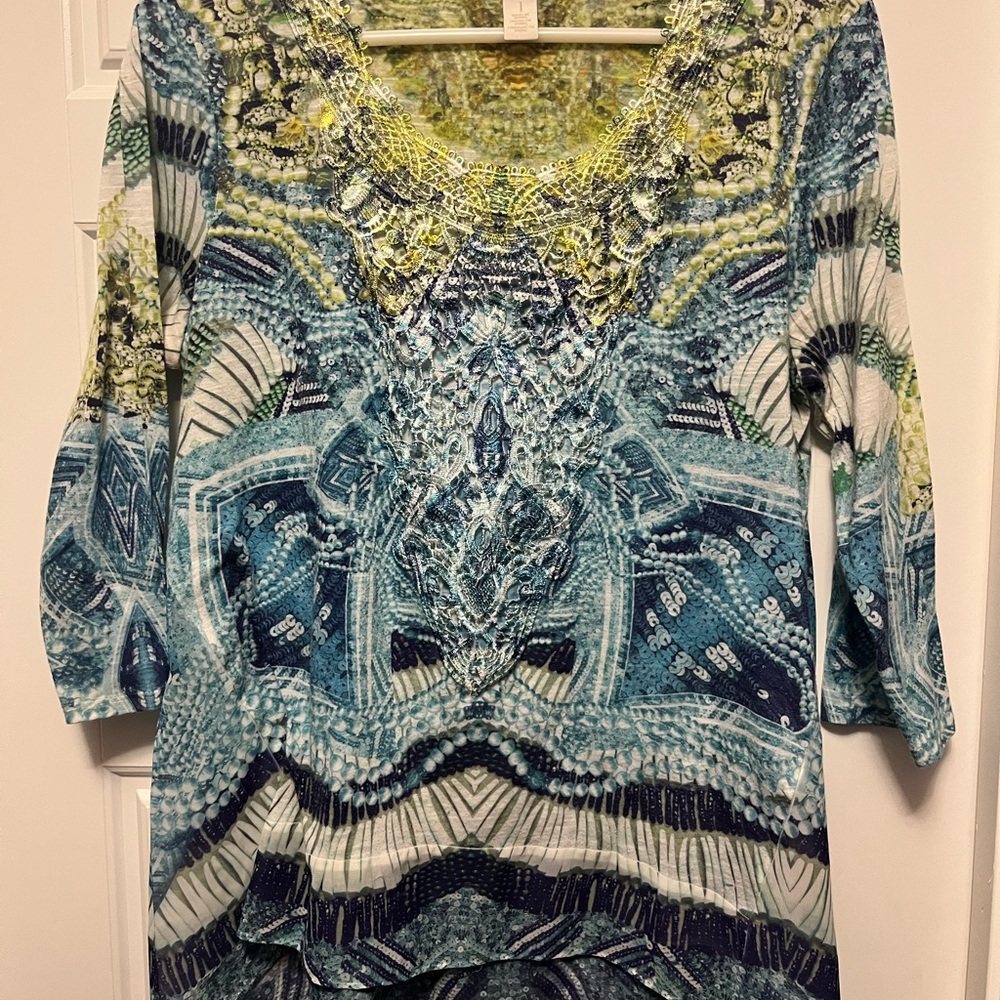 Chico's Multicolor Abstract Blouse